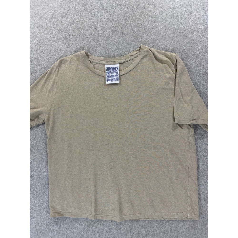 Jungmaven Hemp Blend Short Sleeve Crew Tee Shirt (Women's Medium) Tan